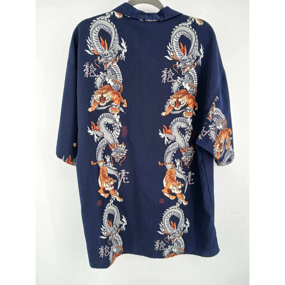 Vintage Y2K Koman Sport, navy blue with dragon and tiger print - Picture 2 of 4